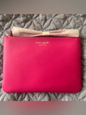 kate spade Hot Pink Bow Wristlet